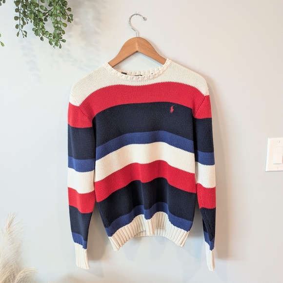 Polo Ralph Lauren Other - Vintage Polo by Ralph Lauren Men's Striped Sweater - Red, Blue, White